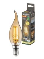 Лампа светодиодная «Винтаж» золотистая WFС37, 7 Вт, 230 В, 2700 К, E14 (свеча на ветру) TDM