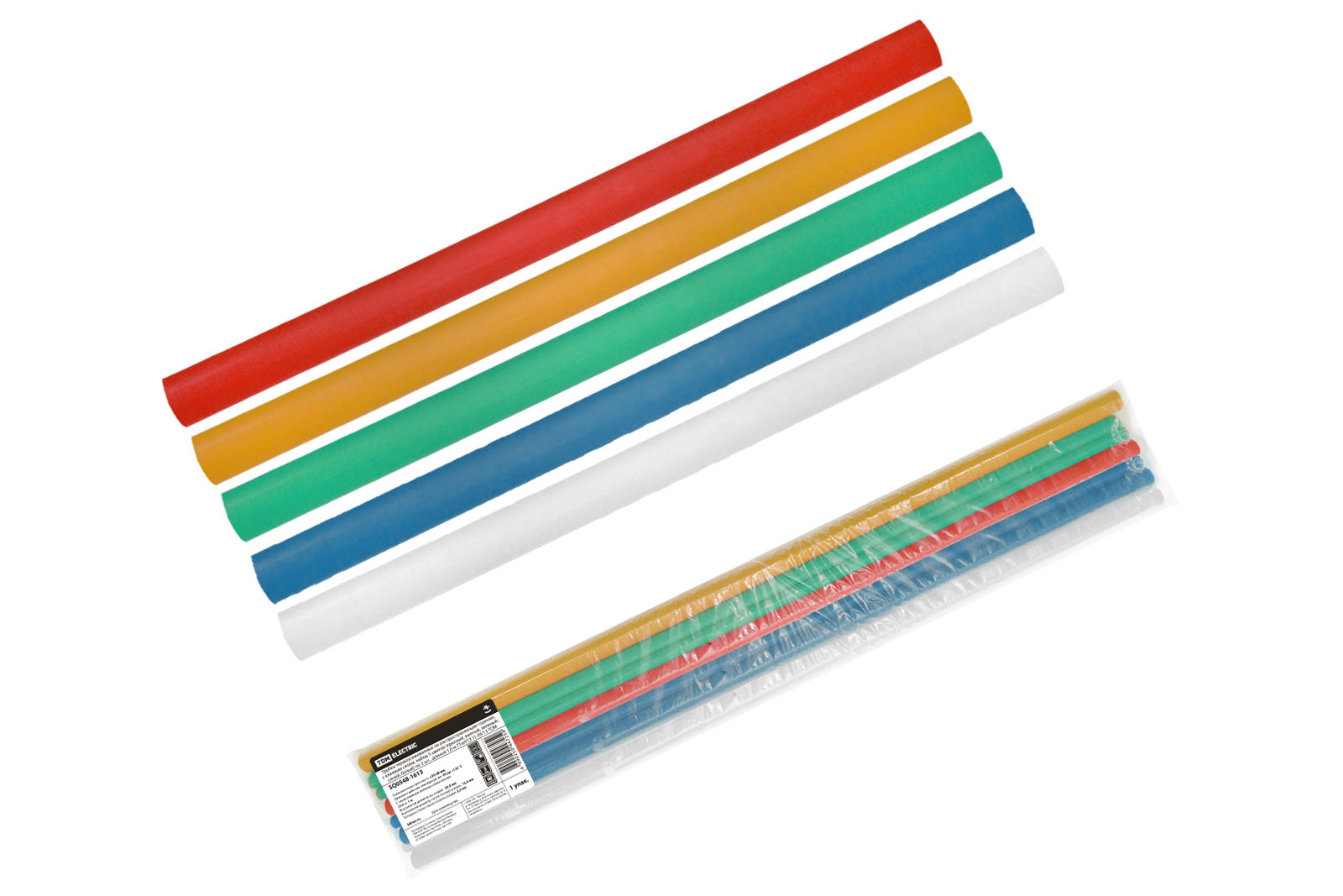 Трубки термоусаживаемые, клеевые, набор 5 цветов по 2 шт. ТТкНГ(3:1)