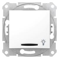 Кнопка выключателя "Свет" СП Sedna с подсветкой бел. SchE SDN1800121
