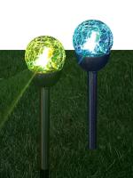 Светильник светодиодный SMD мультиколор садовый в форме шара из битого стекла аккум. AA NI-MH 200мА.ч (уп.2шт) КОСМОС KOC_SOL201L