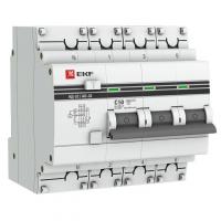 Выключатель автоматический дифференциального тока 4п C 50А 100мА тип AC 4.5кА АД-32 защита 270В электрон. PROxima EKF DA32-50-100-4P-pro