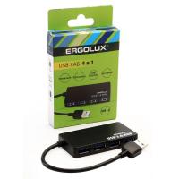 Разветвитель USB ELX-SLP01-C02 4USB 2А коробка черн. ERGOLUX 15109