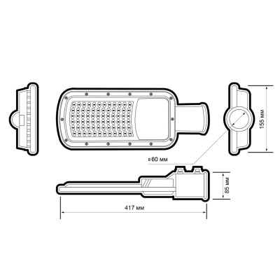 Светильник светодиодный PSL 07 80Вт 5000К IP65 AC180-260 уличный ДКУ Pro JazzWay 5041073