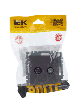 BRITE Розетка двойная TV+SAT РТВ/РСп12-БрС сталь