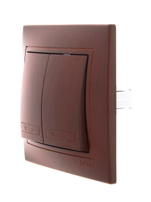 Выключатель 2-кл. СП Mira 10А вишня LEZARD 701-0601-101