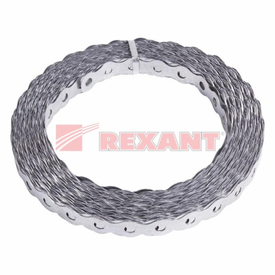 Лента полоса монтажная оцинкованная, перфорированная волна 12х0,55 мм, рулон 25 м | 07-7212-4 | REXA