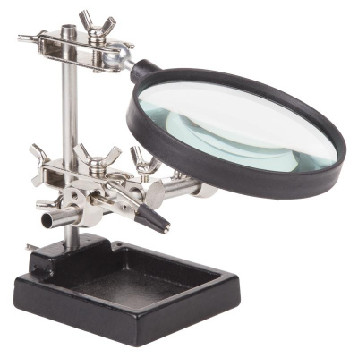 Держатель «Третья рука» с лупой х3, D=90 мм | 12-0254 | REXANT