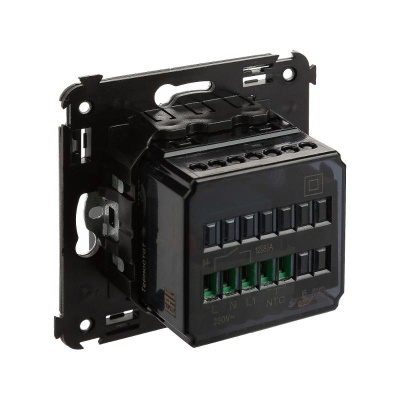 Термостат для теплых полов в стену, "Avanti", "Черный матовый" | 4412163 | DKC