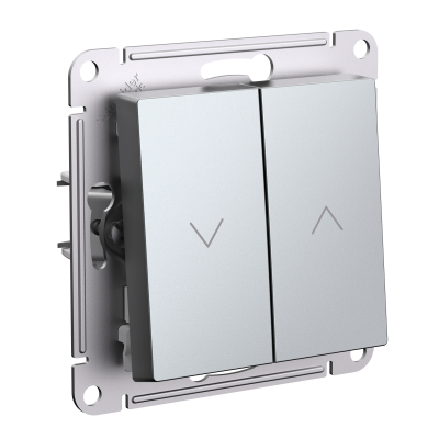 ATLASDESIGN 2-клавишный ВЫКЛЮЧАТЕЛЬ ЖАЛЮЗИ, 10А, мех., АЛЮМИНИЙ