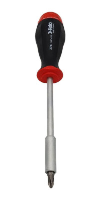 Отвертка с увеличенным магнитным держателем под биты с набором бит 8шт | 37604405 | Felo