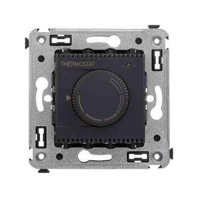 Термостат для теплых полов в стену, "Avanti", "Черный матовый" | 4412163 | DKC