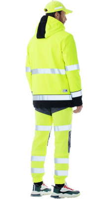 Куртка-софтшелл сигнальная Энцелад, цвет флуоресцентно-оранжевый с черной отделкой, р. 120-124/170-1