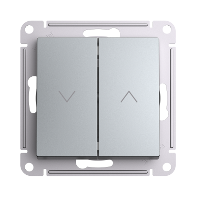 ATLASDESIGN 2-клавишный ВЫКЛЮЧАТЕЛЬ ЖАЛЮЗИ, 10А, мех., АЛЮМИНИЙ