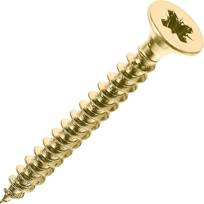 Саморезы универсальные 60х5,0 мм (100 шт) желтые - коробка с окном ( 0,504 кг) | 102264 | Tech-KREP