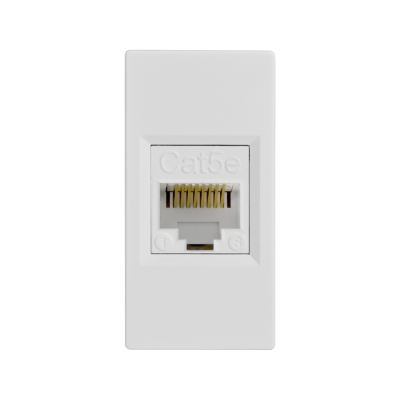 Розетка компьютерная 1-м W45 RJ45 кат.5E 45х22.5 R9003 бел. SchE RIN-145K5E-B