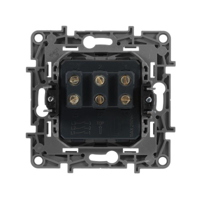 Etika Антрацит Выключатель 3-клавишный, 10А, автозажимные клеммы | 672613 | Legrand