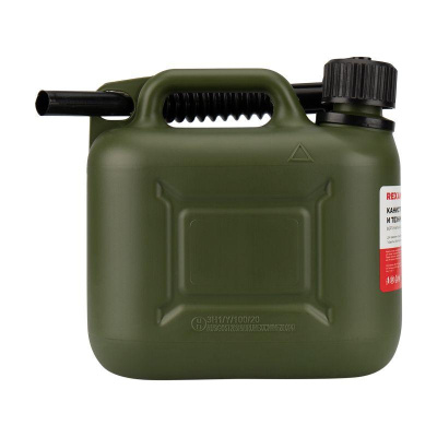 Канистра для ГСМ и технических жидкостей, вертикальная 5 л, пластиковая, усиленная | 80-0204 | REXAN