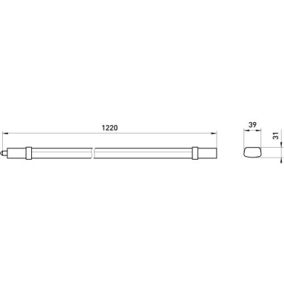 Светильник светодиодный SPP-301-36-4K-M 36Вт 4000К 3780лм IP65 1220х39х31 линейный матов. Эра Б0066928