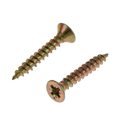 Саморезы универсальные 25х3,5 мм (200 шт) желтые - коробка с окном ( 0,213 кг) | 102233 | Tech-KREP