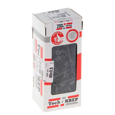 Саморез ШСГМ 3,5х45 (200 шт) - коробка с окном ( 0,422 кг) | 102131 | Tech-KREP