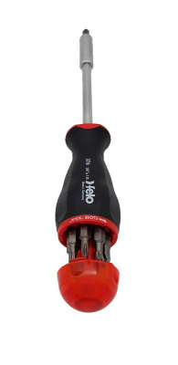 Отвертка с увеличенным магнитным держателем под биты с набором бит 8шт | 37604405 | Felo